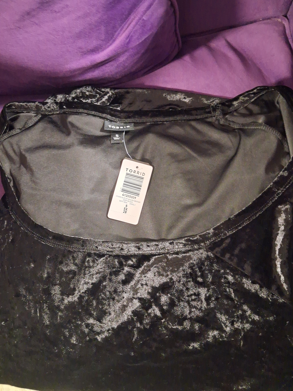 torrid Black Crushed Velvet Scoop Neck Chemise